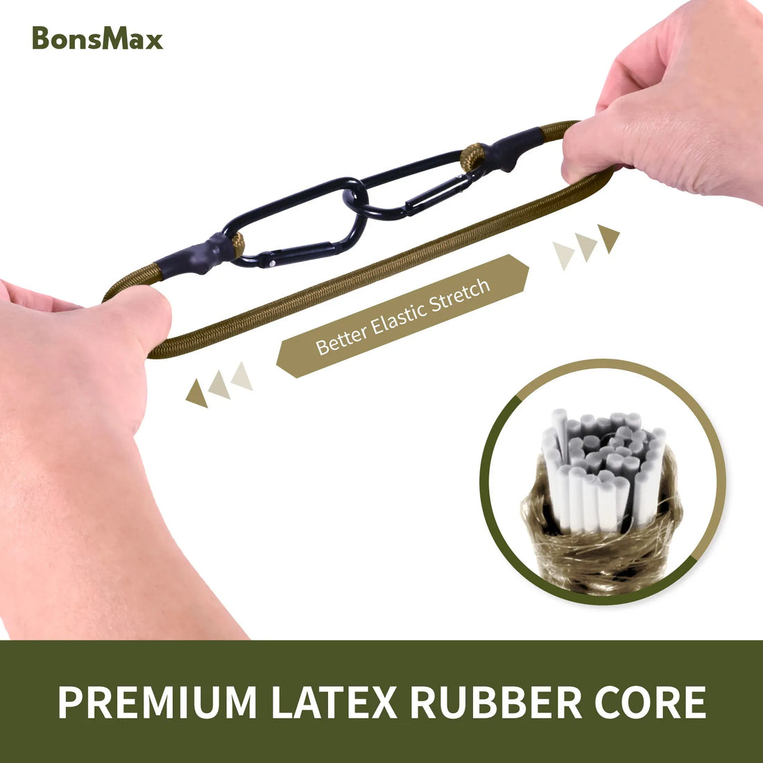 10-Pack Bungee Cords with Carabiners (Khaki). Available for Pre-Order Only!