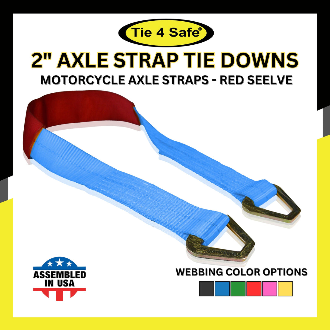 HD Axle Straps With Abrasive Sleeve With Delta Ring (Regular size)