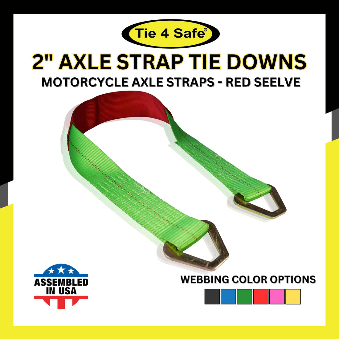 HD Axle Straps With Abrasive Sleeve With Delta Ring (Regular size)