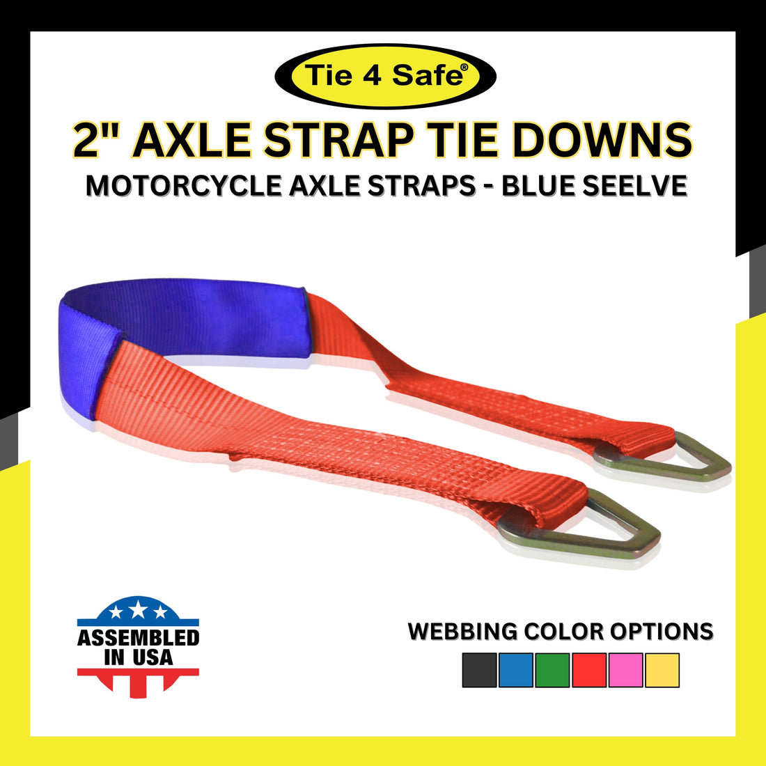 HD Axle Straps With Abrasive Sleeve With Delta Ring (Regular size)