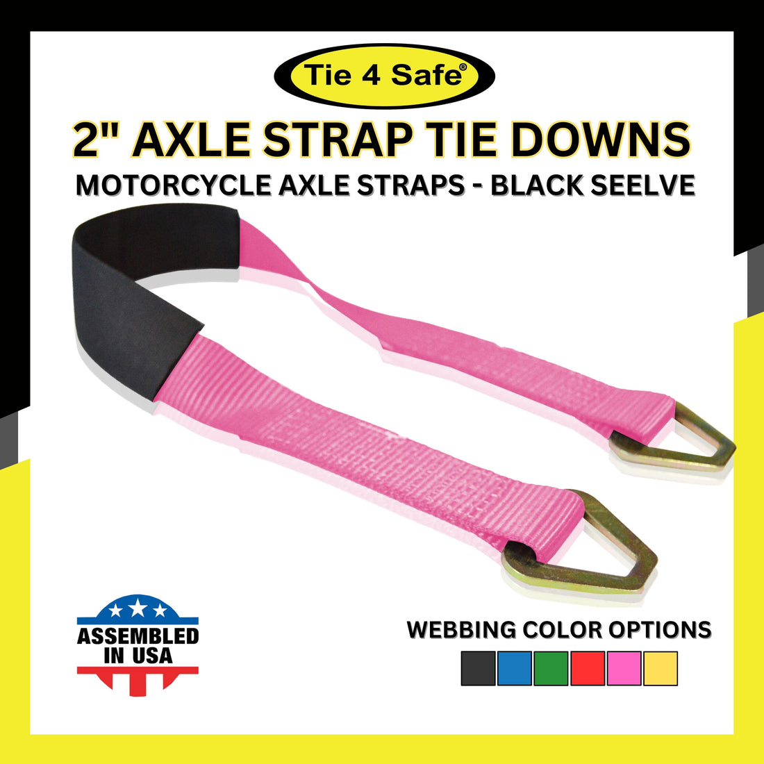 HD Axle Straps With Abrasive Sleeve With Delta Ring (Regular size)