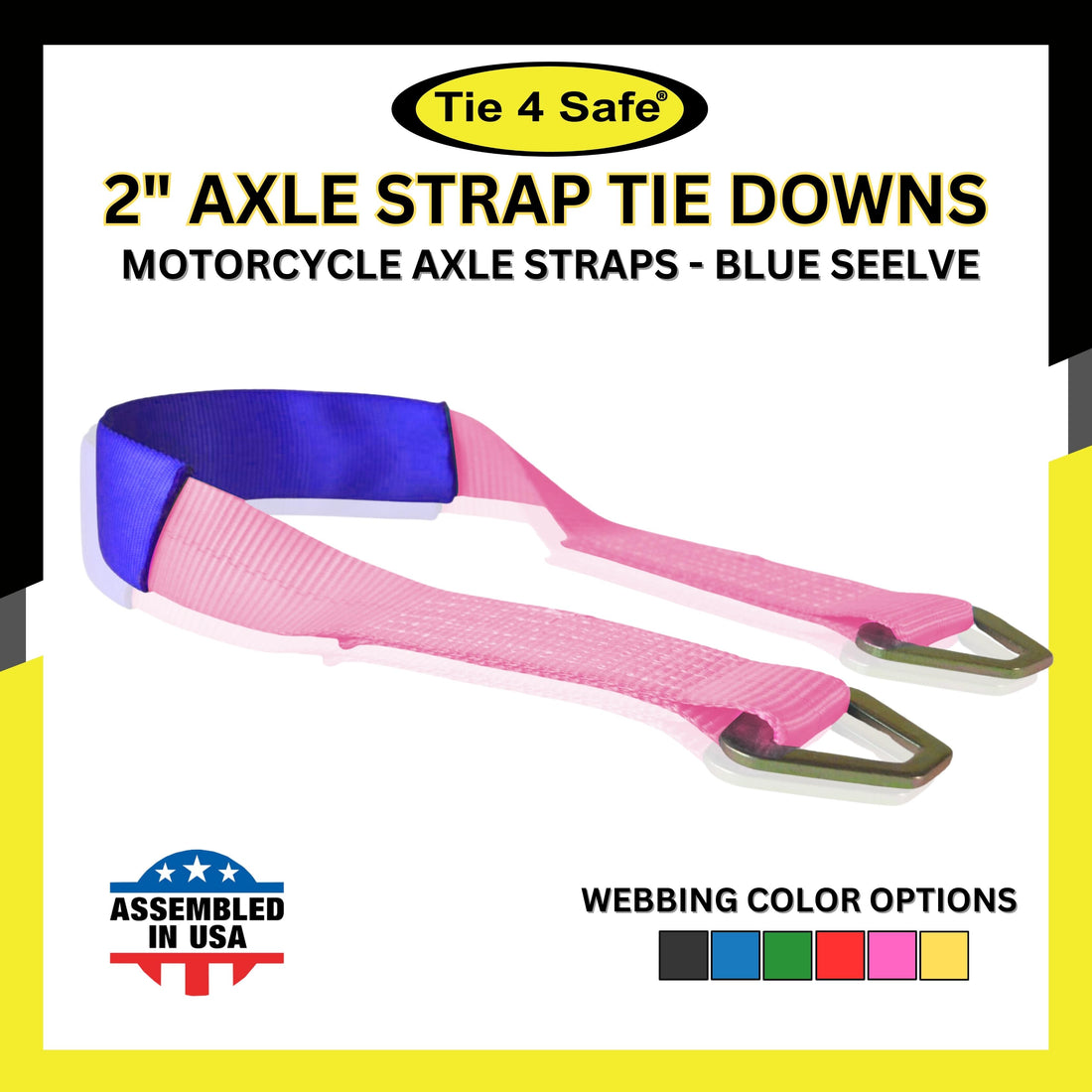 HD Axle Straps With Abrasive Sleeve With Delta Ring (Regular size)