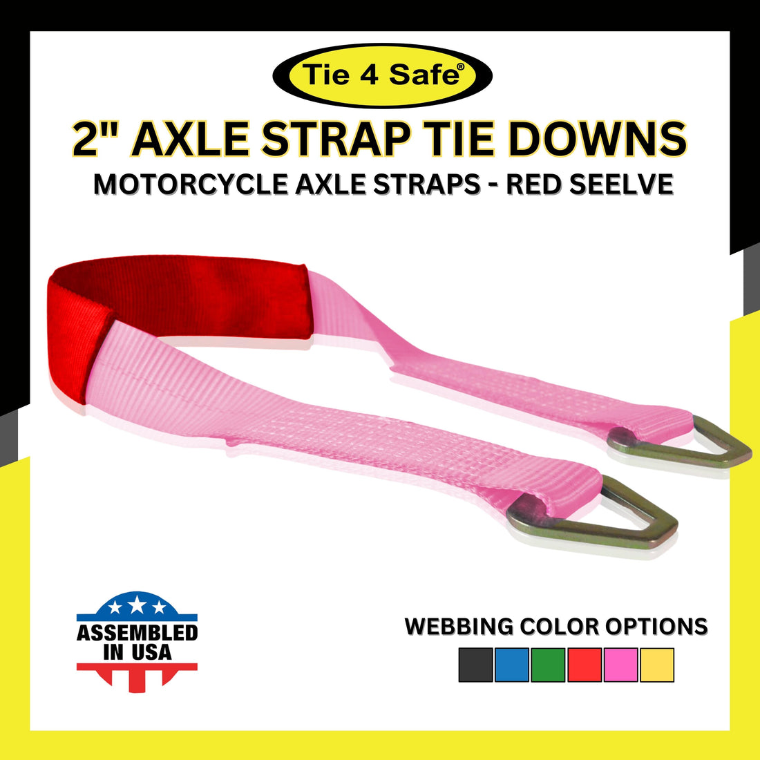 HD Axle Straps With Abrasive Sleeve With Delta Ring (Regular size)