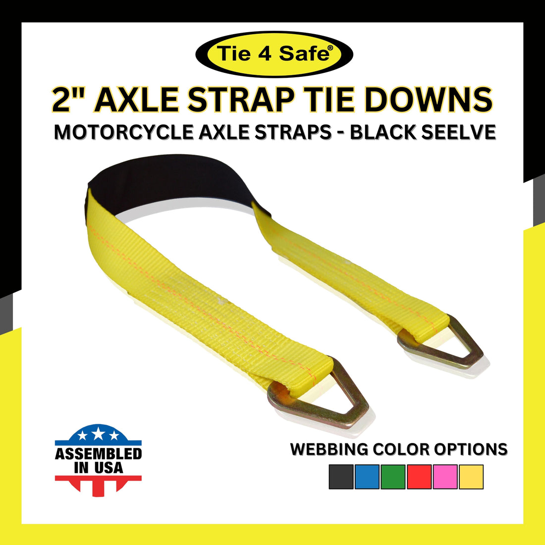 HD Axle Straps With Abrasive Sleeve With Delta Ring (Regular size)
