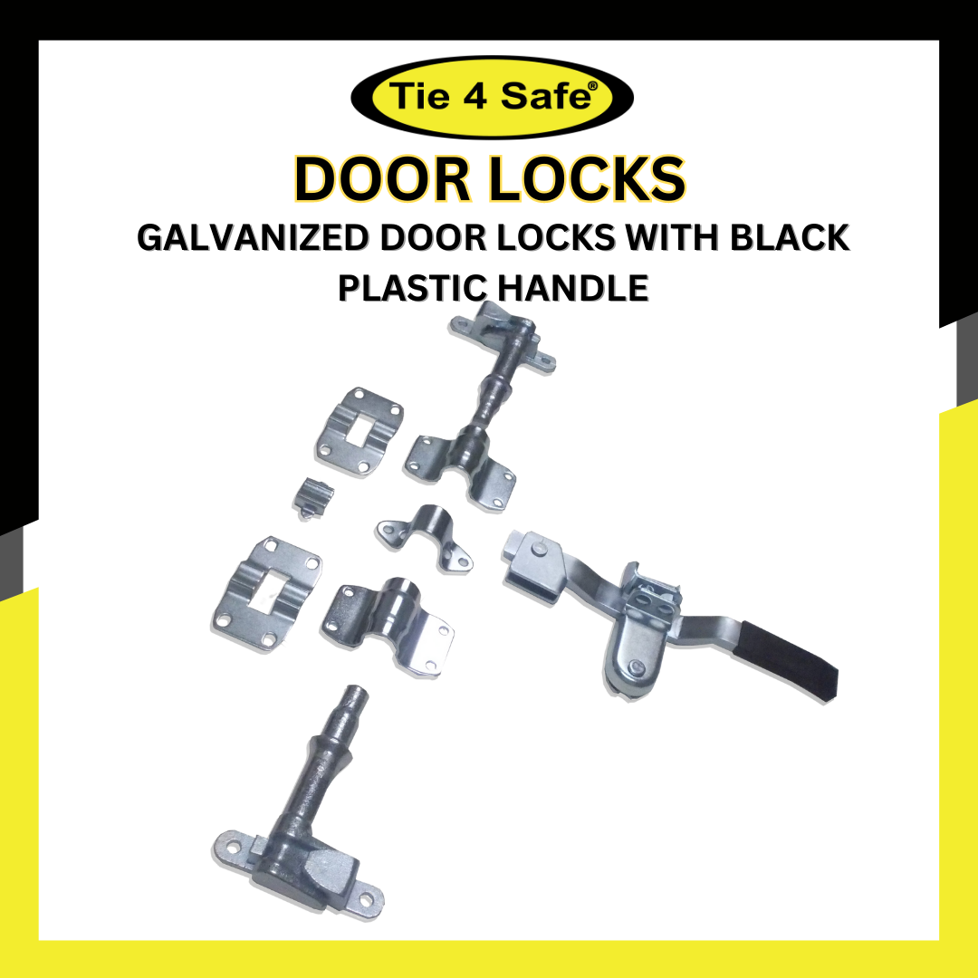 Galvanized Door Locks With Black Plastic Handle