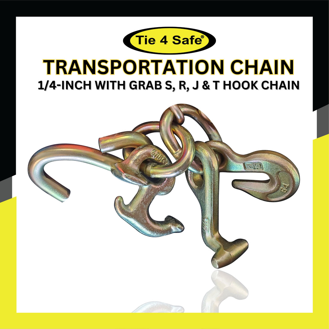 G70 1/4" x 5ft With RTJS Hook Tow Chain