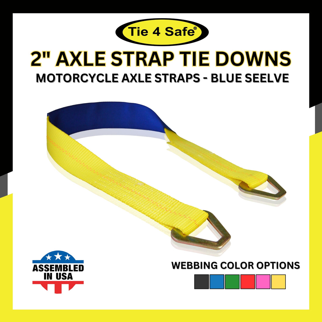 HD Axle Strap With Abrasive Sleeve With Delta Ring ( Longer Version)