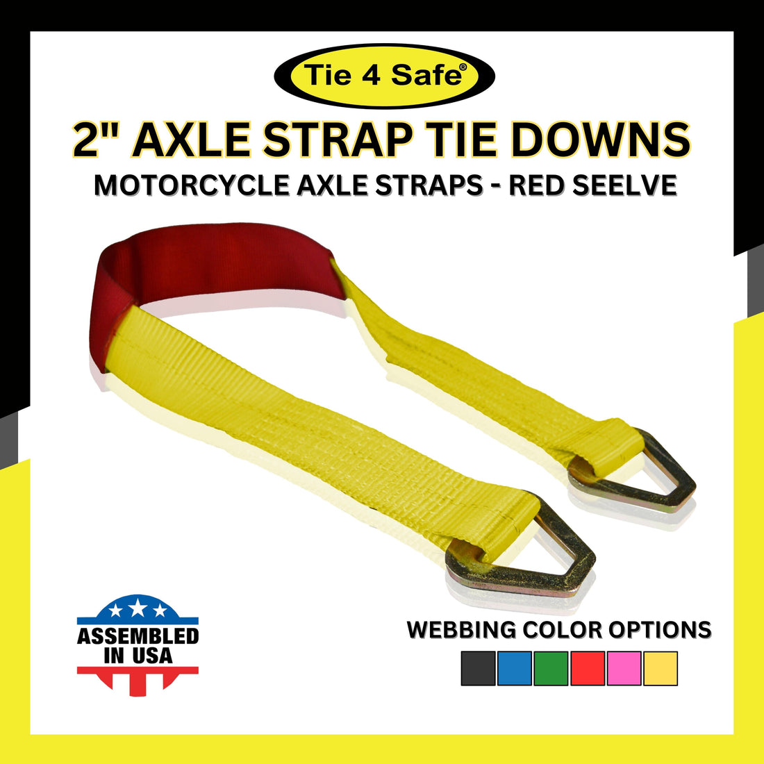 HD Axle Straps With Abrasive Sleeve With Delta Ring (Regular size)