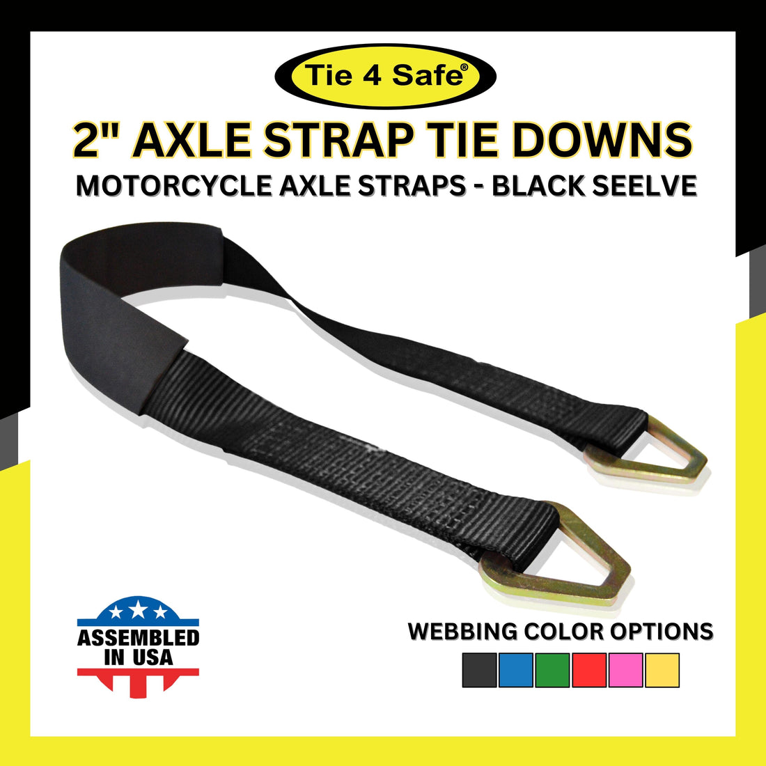 HD Axle Straps With Abrasive Sleeve With Delta Ring (Regular size)