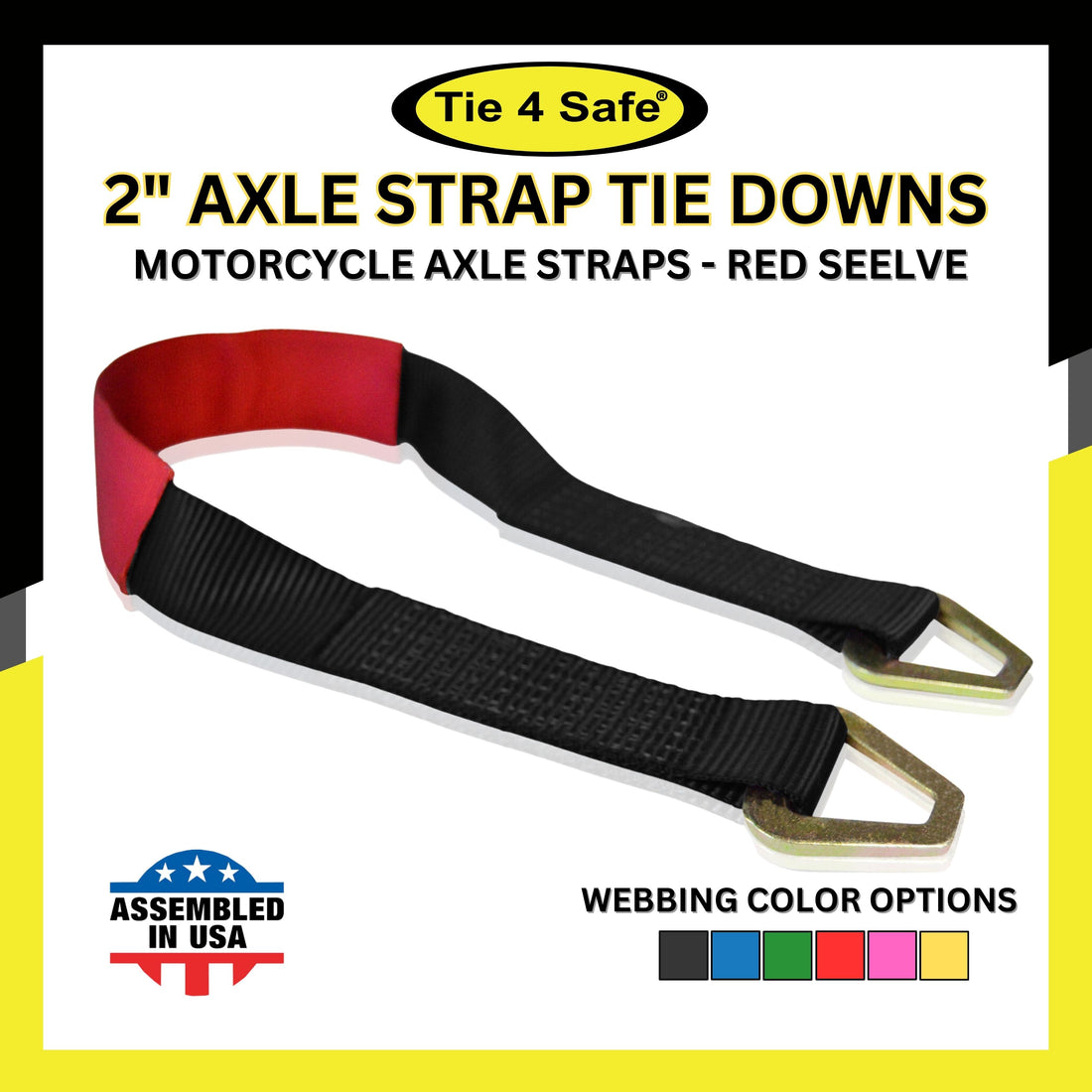 HD Axle Straps With Abrasive Sleeve With Delta Ring (Regular size)