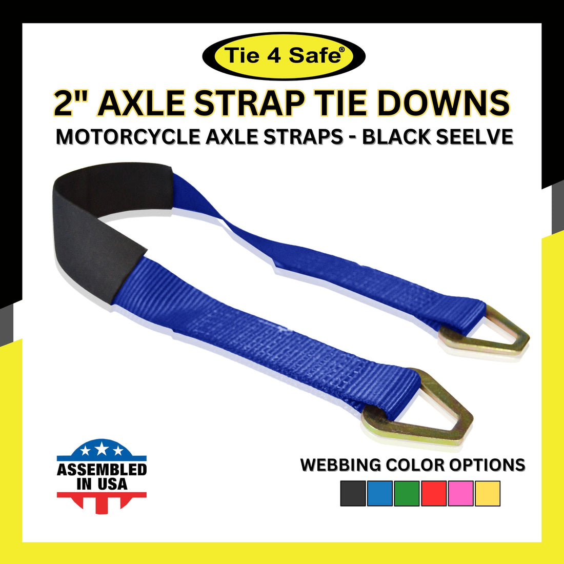 HD Axle Straps With Abrasive Sleeve With Delta Ring (Regular size)