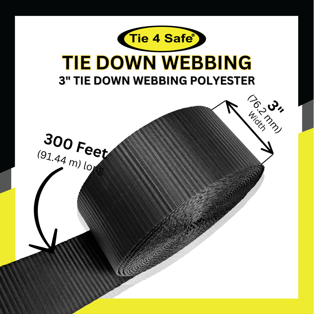 3" Tie Down Webbing Polyester