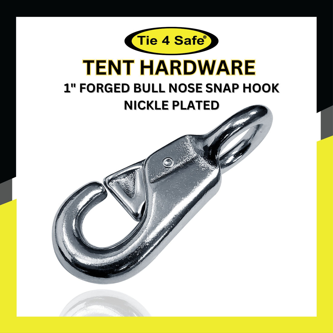 1" Forged Bull Nose Snap Hook - Nickle Plated