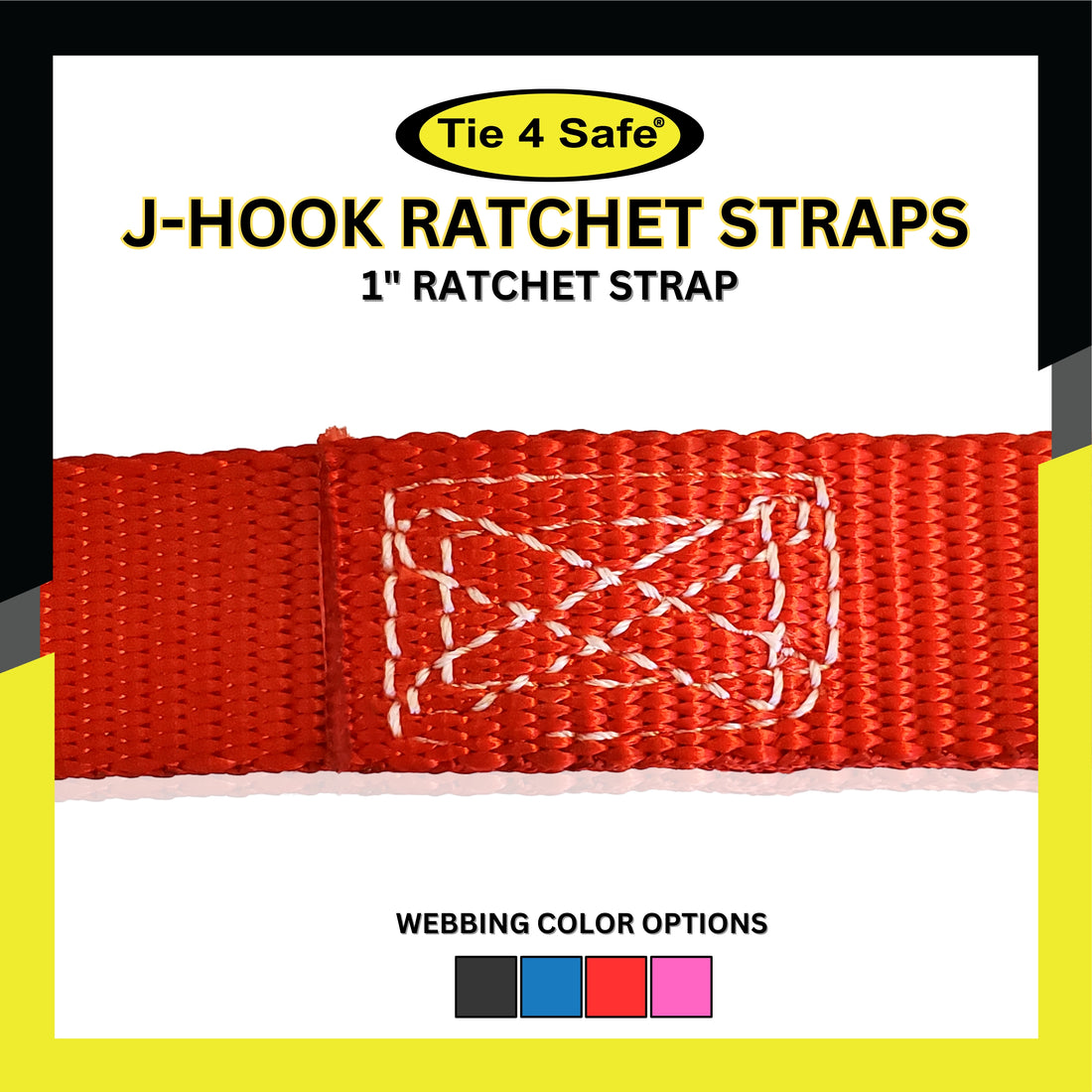 1" x 6 ft. J-Hook Ratchet Straps