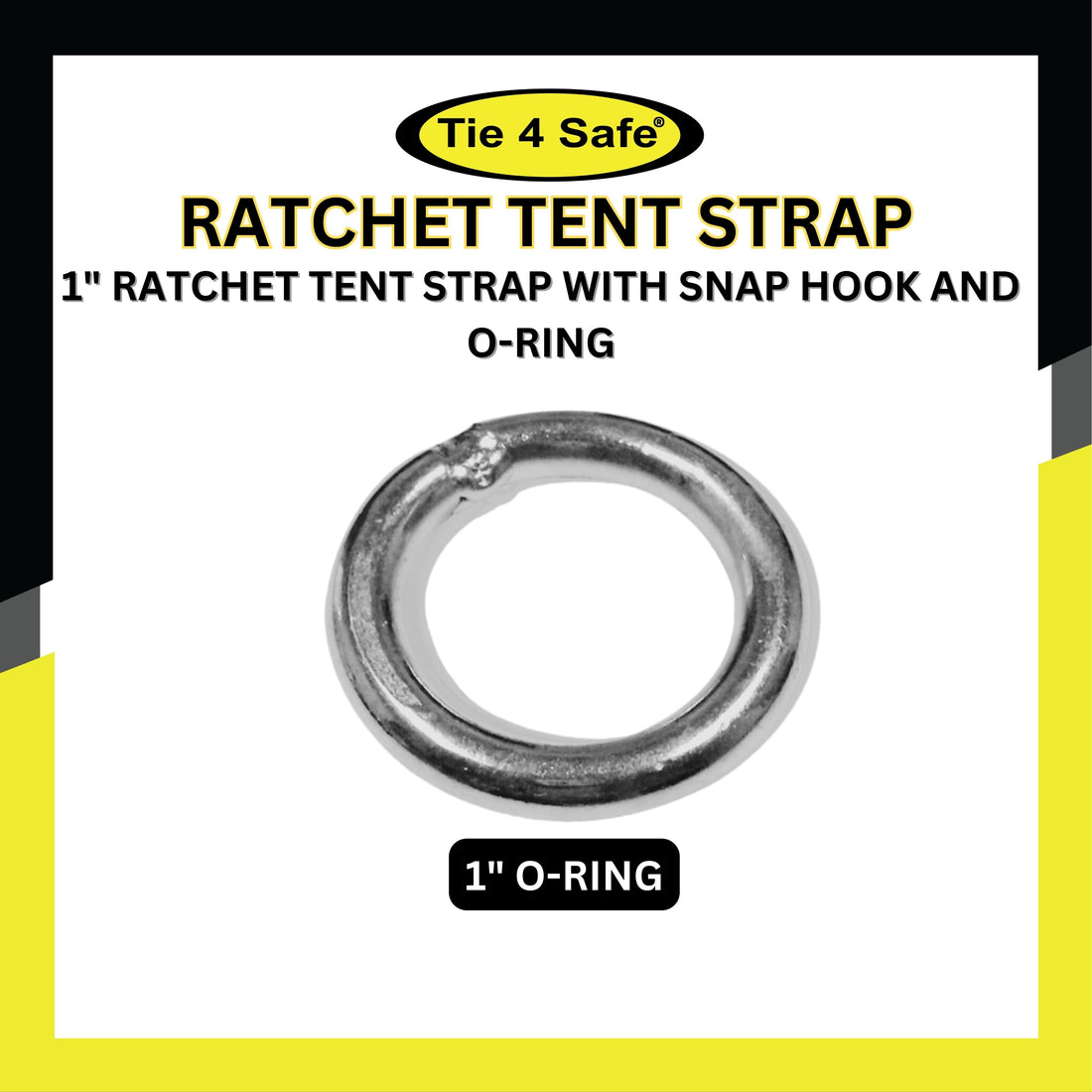 1 Inch Ratchet Buckle Tent Strap With Snap Hook And O-Ring