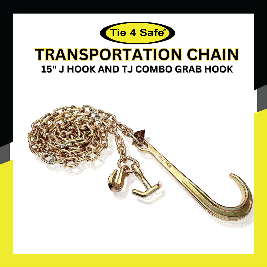Chain with 15" J Hook and TJ Combo Grab Hook sets