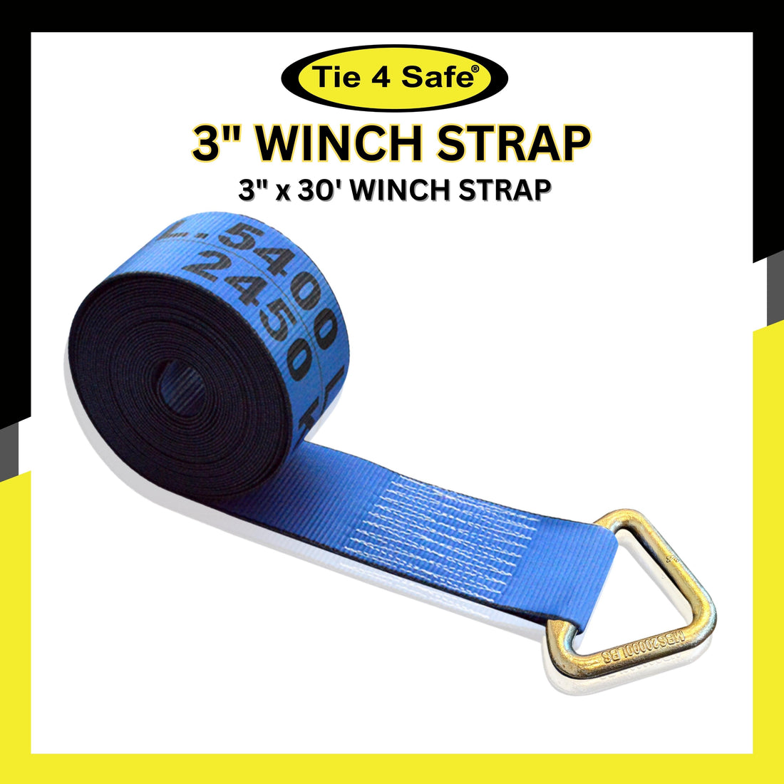 3" x 30' Winch Strap With Delta Ring