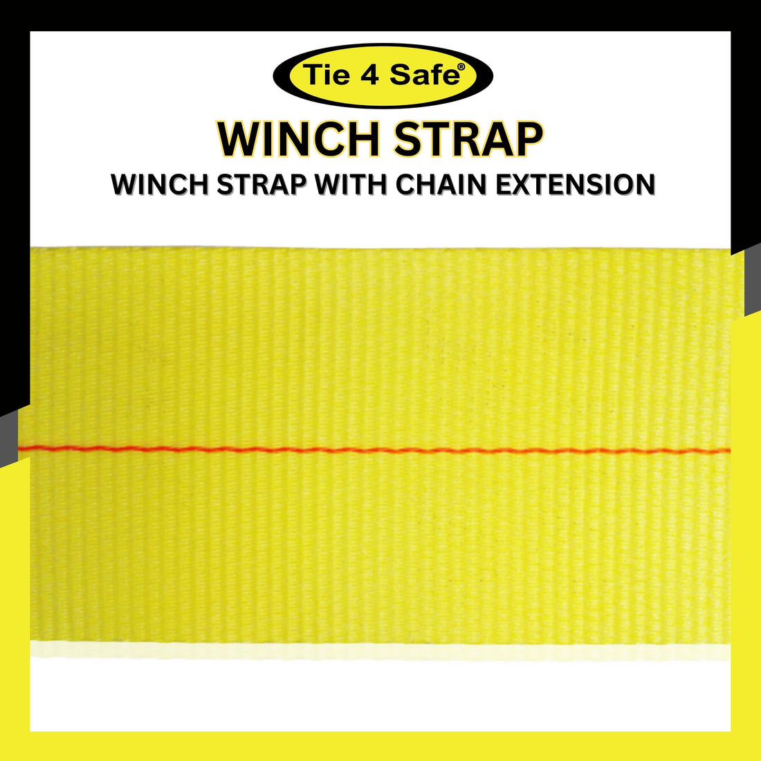 3" x 30' Winch Strap w/ Chain Extension