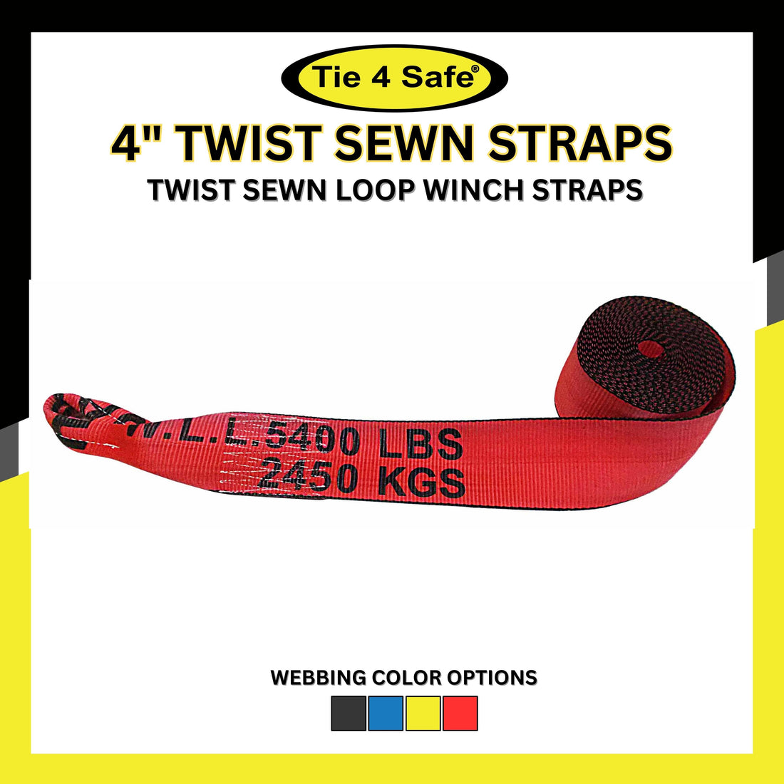 4" x 30' Winch Strap With Loop End