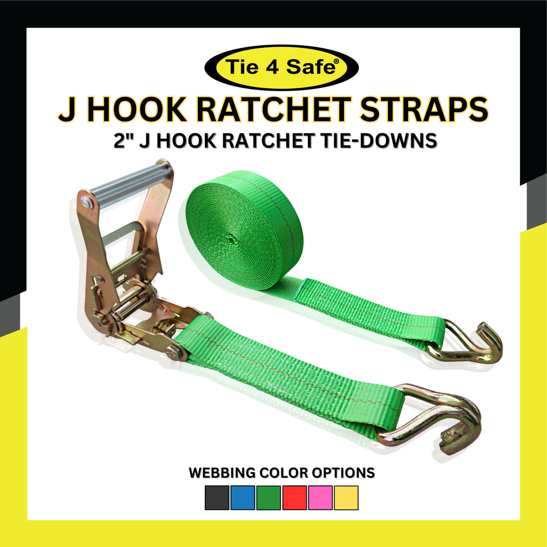 2 Inch Ratchet Straps With Wire Hooks