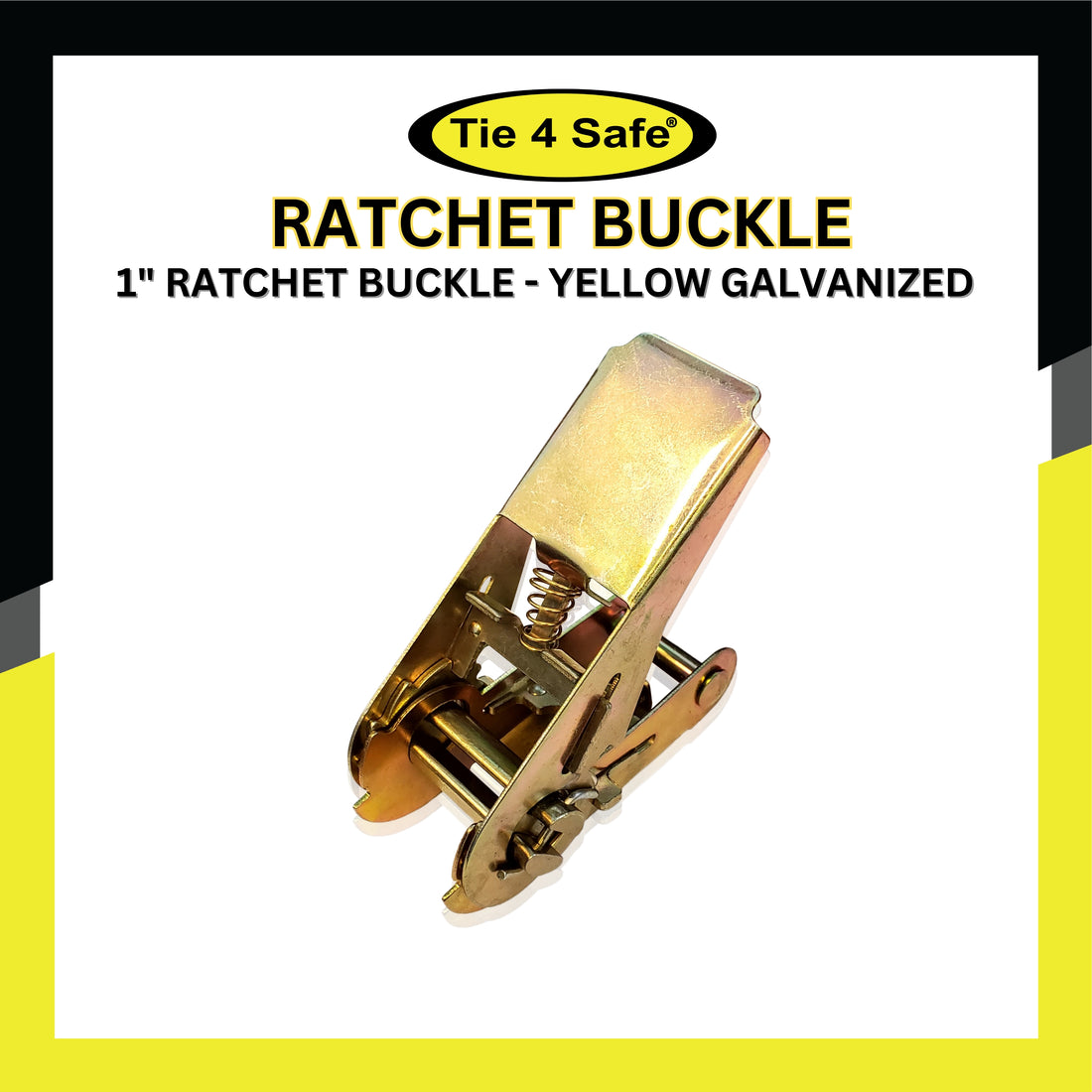 1" Ratchet Buckle In Black or Yellow Galvanized