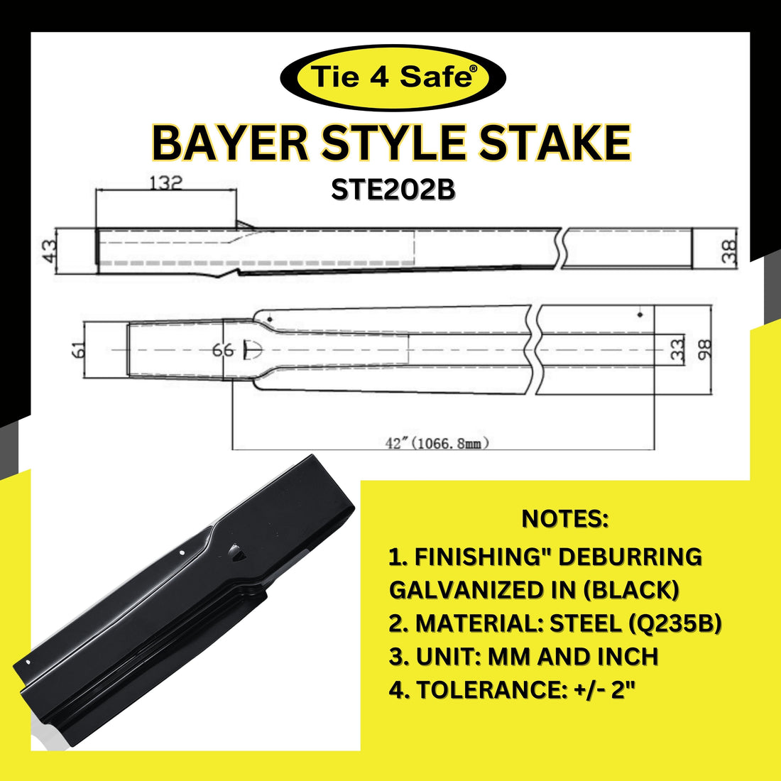 Bayer Style Stakes for Stake Trucks Flatbeds and Trailers