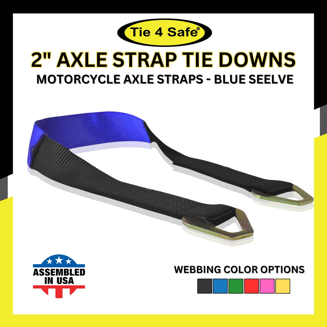 HD Axle Straps With Abrasive Sleeve With Delta Ring (Regular size)