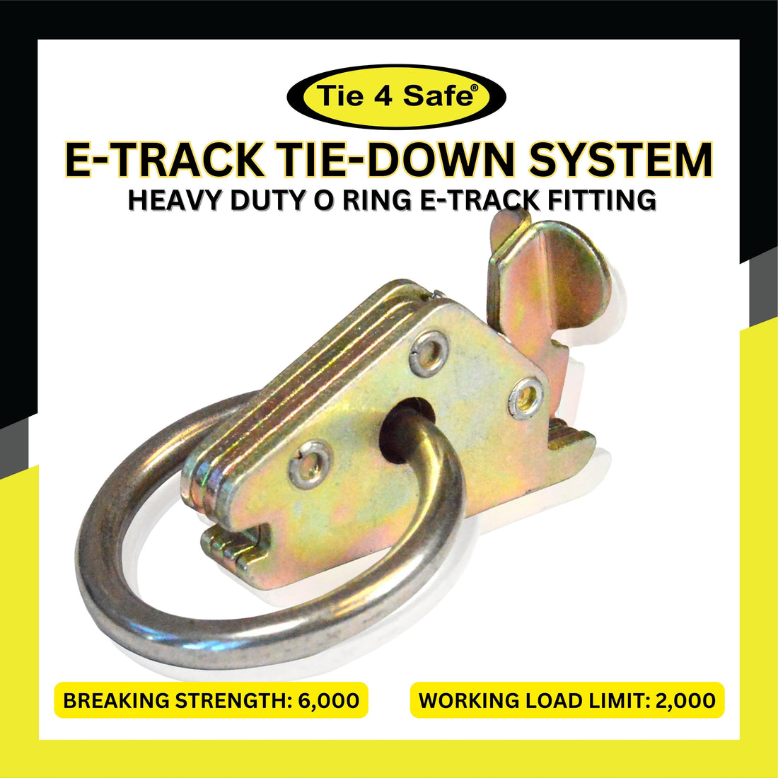 Heavy Duty E-Track Fitting With O Ring