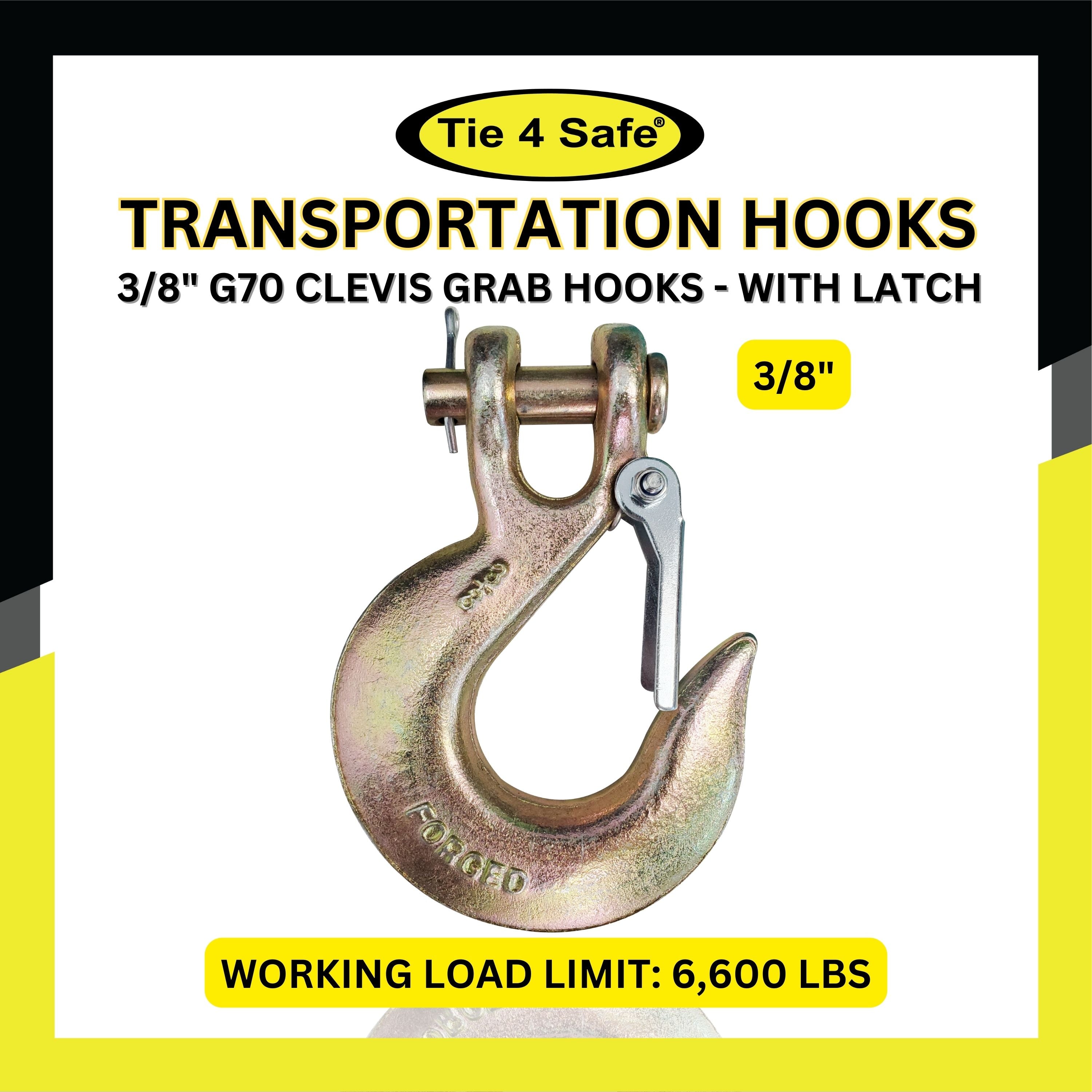 Grade 70 Clevis Slip Hook With Latch – Tie 4 Safe