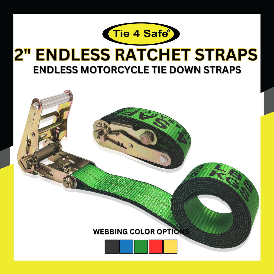 Utility Endless Ratchet Tie Down Strap for Motorcycle
