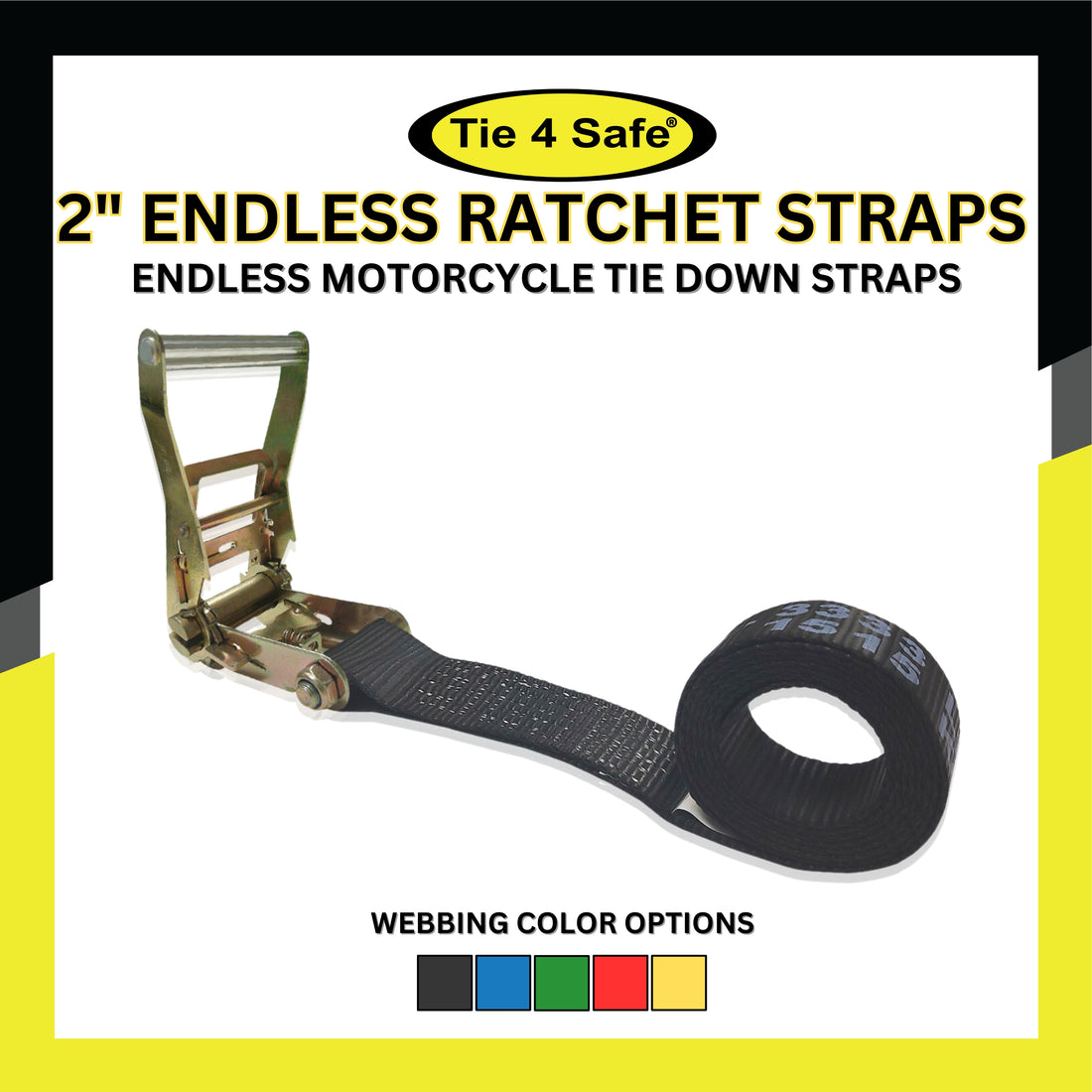 Utility Endless Ratchet Tie Down Strap for Motorcycle