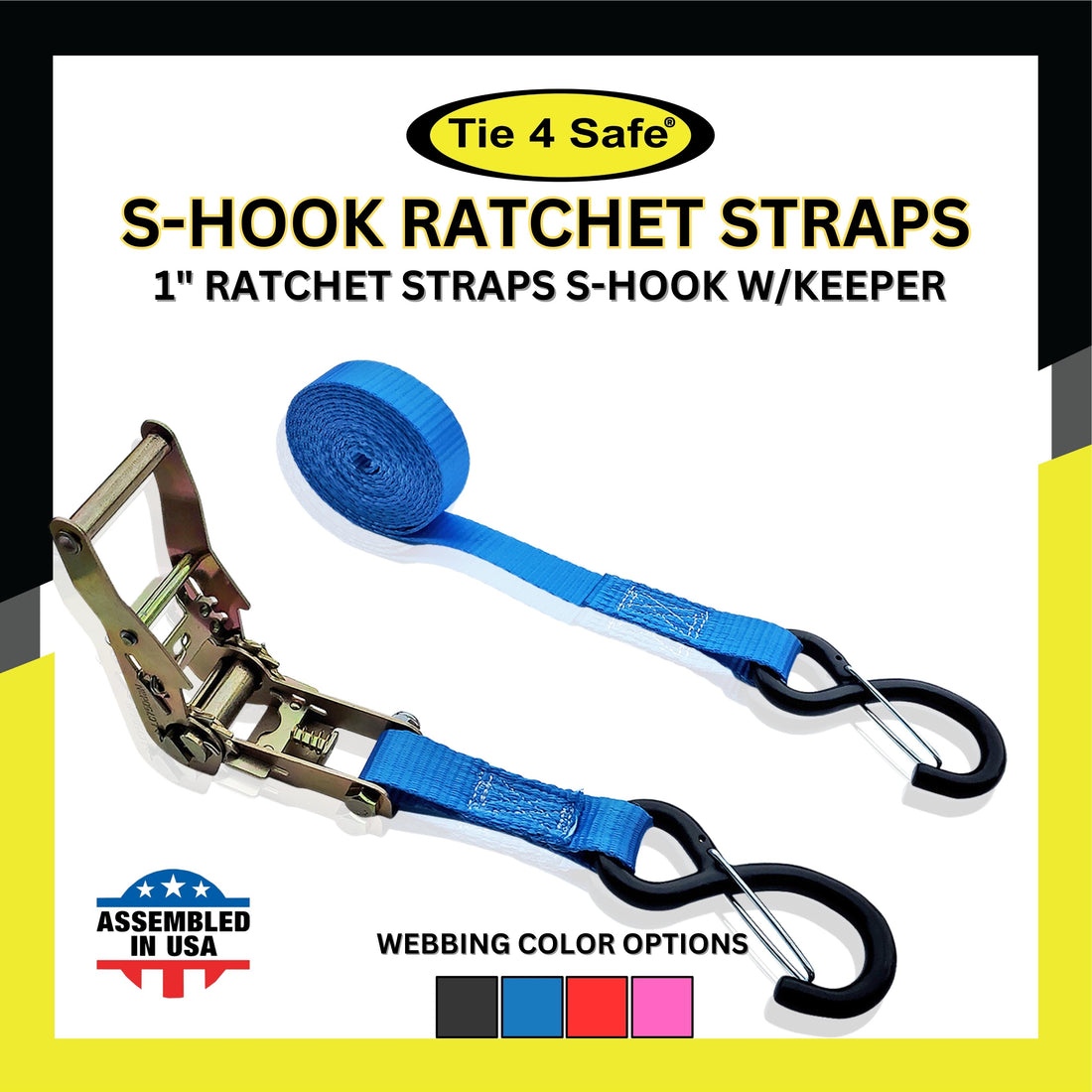 Ratchet Buckle Strap With 2 Keeper S Hooks