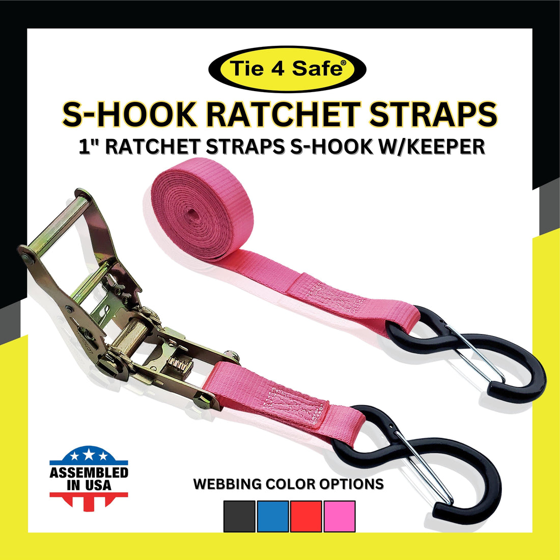 Ratchet Buckle Strap With 2 Keeper S Hooks
